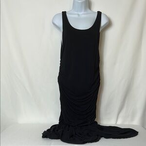 New No Tags Size XL Solid Black Maxi Dress Sleeveless Rayon Long Lightweight